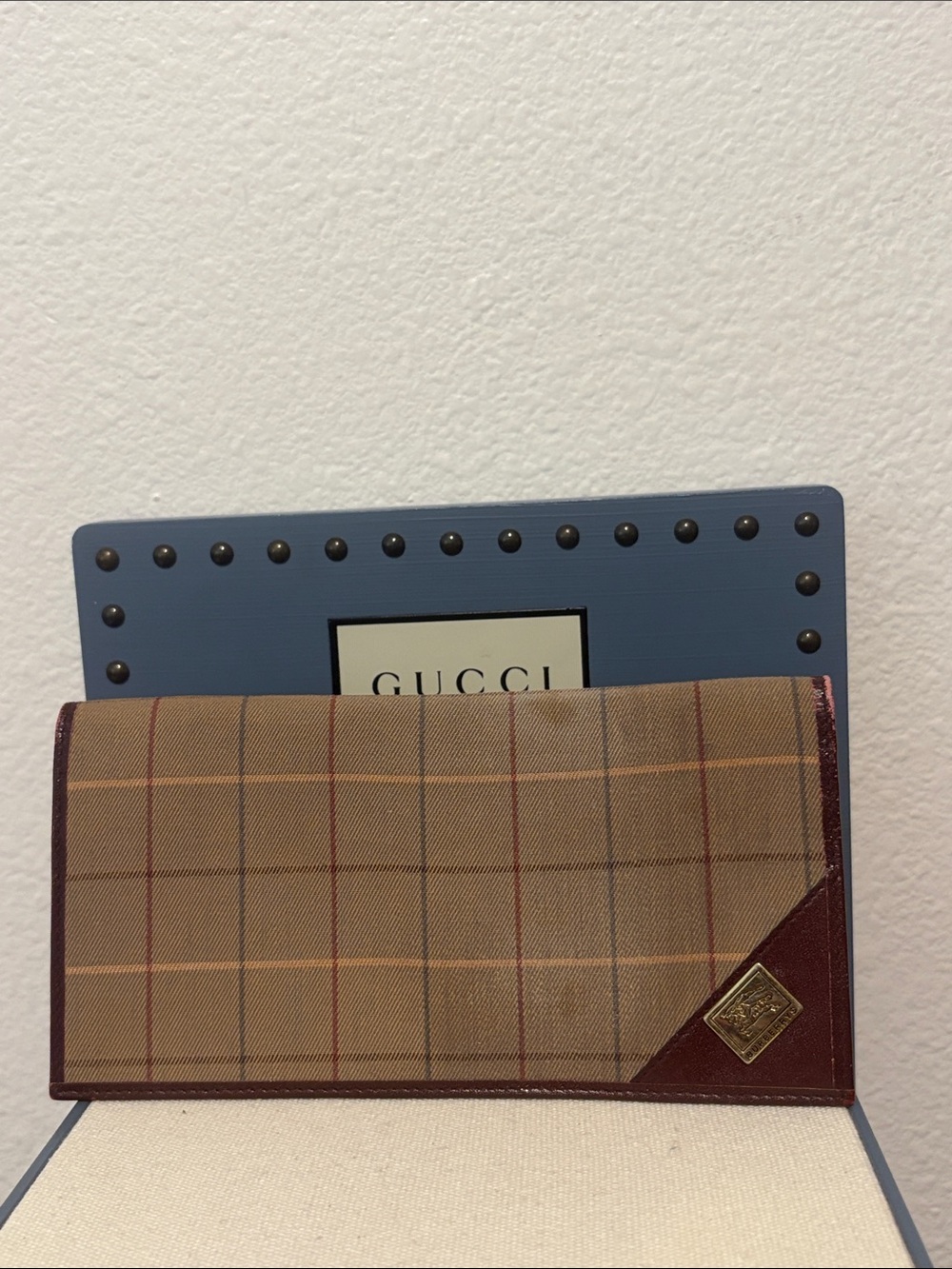 Burberrys Vintage Plaid Long Check Wallet